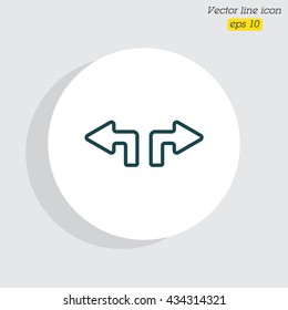 Web line icon. Arrows (up - left and up - right)