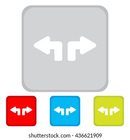 Web line icon. Arrows (up - left and up - right)