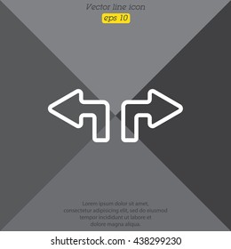 Web line icon. Arrows (up - left and up - right)