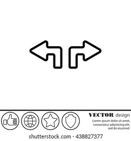 Web line icon. Arrows (up - left and up - right)