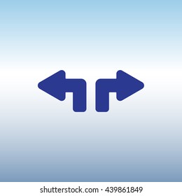 Web line icon. Arrows (up - left and up - right)