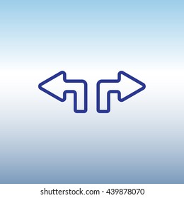 Web line icon. Arrows (up - left and up - right)