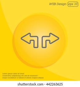 Web line icon. Arrows (up - left and up - right)