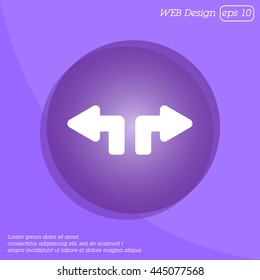 Web line icon. Arrows (up - left and up - right)