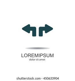 Web line icon. Arrows (up - left and up - right)