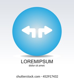 Web line icon. Arrows (up - left and up - right)