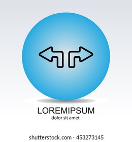 Web line icon. Arrows (up - left and up - right)
