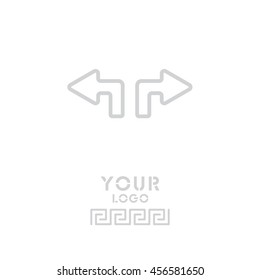 Web line icon. Arrows (up - left and up - right)