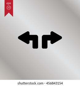 Web line icon. Arrows (up - left and up - right)