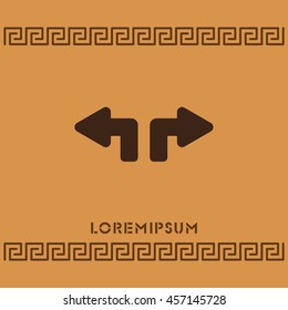 Web line icon. Arrows (up - left and up - right)