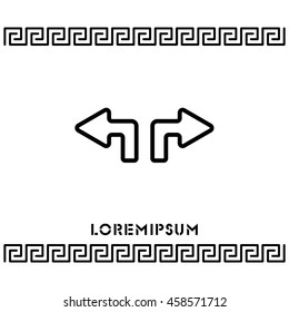 Web line icon. Arrows (up - left and up - right)