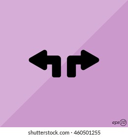 Web line icon. Arrows (up - left and up - right)