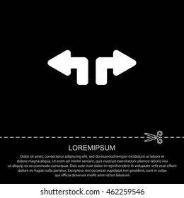 Web line icon. Arrows (up - left and up - right)