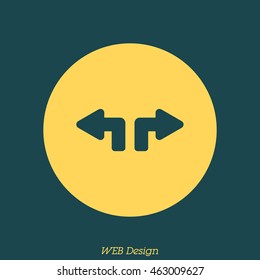 Web line icon. Arrows (up - left and up - right)