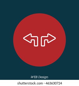 Web line icon. Arrows (up - left and up - right)