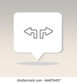 Web line icon. Arrows (up - left and up - right)
