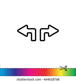 Web line icon. Arrows (up - left and up - right)
