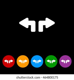 Web line icon. Arrows (up - left and up - right)