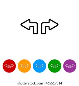 Web line icon. Arrows (up - left and up - right)