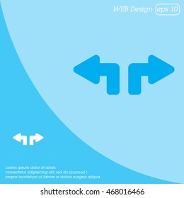 Web line icon. Arrows (up - left and up - right)
