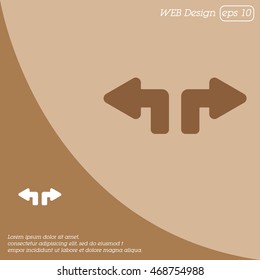 Web line icon. Arrows (up - left and up - right)