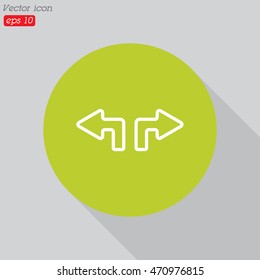 Web line icon. Arrows (up - left and up - right)