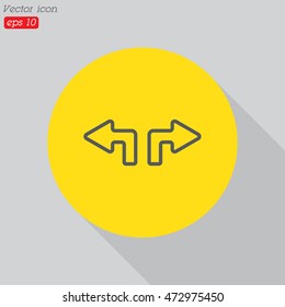Web line icon. Arrows (up - left and up - right)