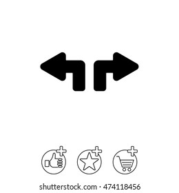 Web line icon. Arrows (up - left and up - right)