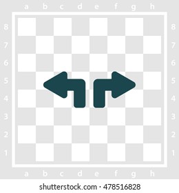 Web line icon. Arrows (up - left and up - right)