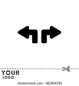 Web line icon. Arrows (up - left and up - right)