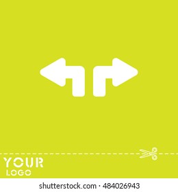Web line icon. Arrows (up - left and up - right)