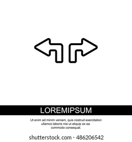 Web line icon. Arrows (up - left and up - right)