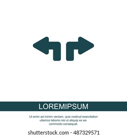 Web line icon. Arrows (up - left and up - right)