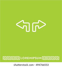 Web line icon. Arrows (up - left and up - right)
