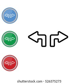 Web line icon. Arrows (up - left and up - right)
