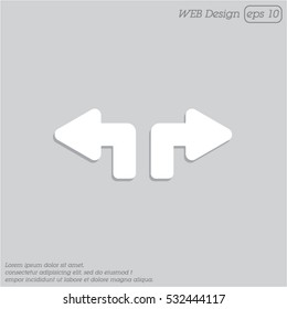 Web line icon. Arrows (up - left and up - right)