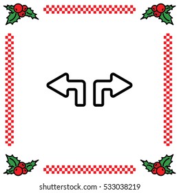 Web line icon. Arrows (up - left and up - right)