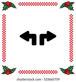 Web line icon. Arrows (up - left and up - right)