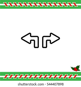 Web line icon. Arrows (up - left and up - right)