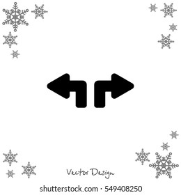 Web line icon. Arrows (up - left and up - right)