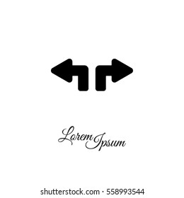 Web line icon. Arrows (up - left and up - right)