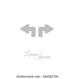 Web line icon. Arrows (up - left and up - right)