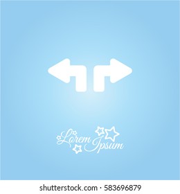 Web line icon. Arrows (up - left and up - right)