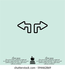 Web line icon. Arrows (up - left and up - right)