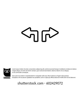 Web line icon. Arrows (up - left and up - right)