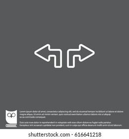 Web line icon. Arrows (up - left and up - right)