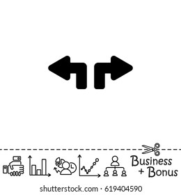 Web line icon. Arrows (up - left and up - right)