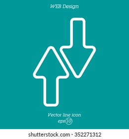 Web line icon. Arrows up-down