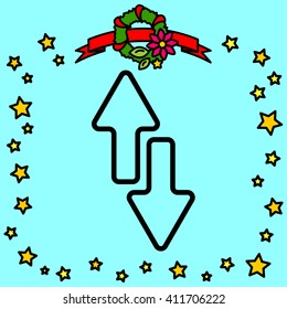 Web line icon. Arrows up-down