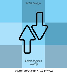 Web line icon. Arrows up-down